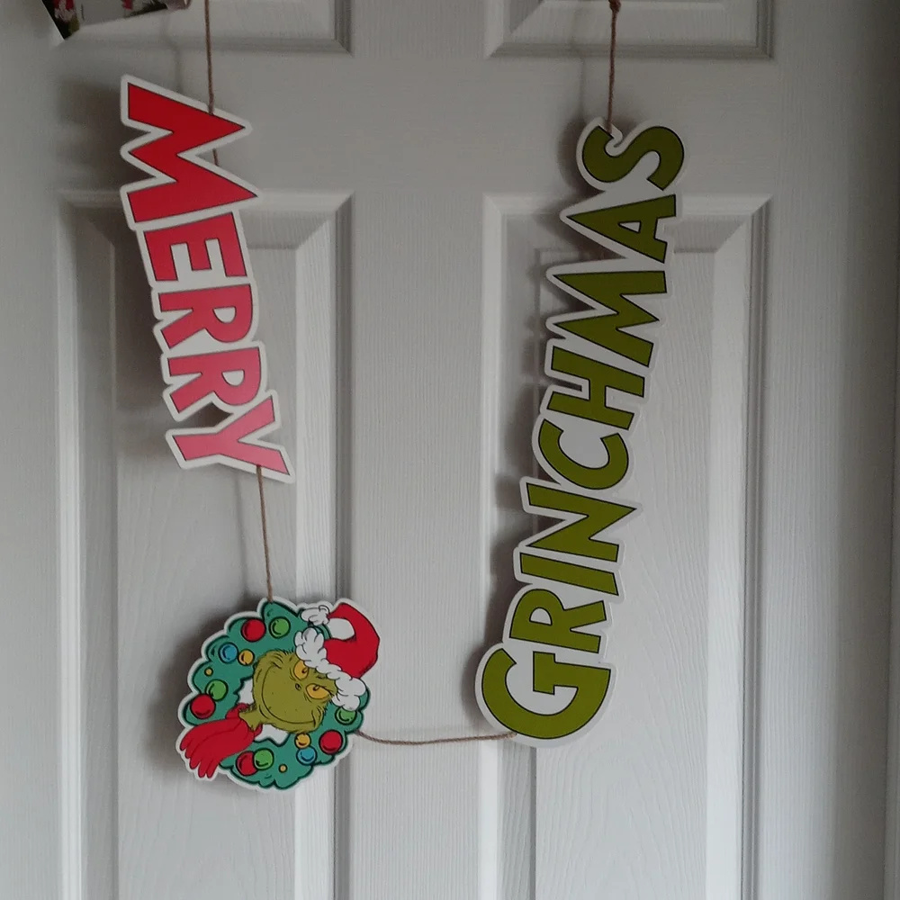 Grinch wood garland